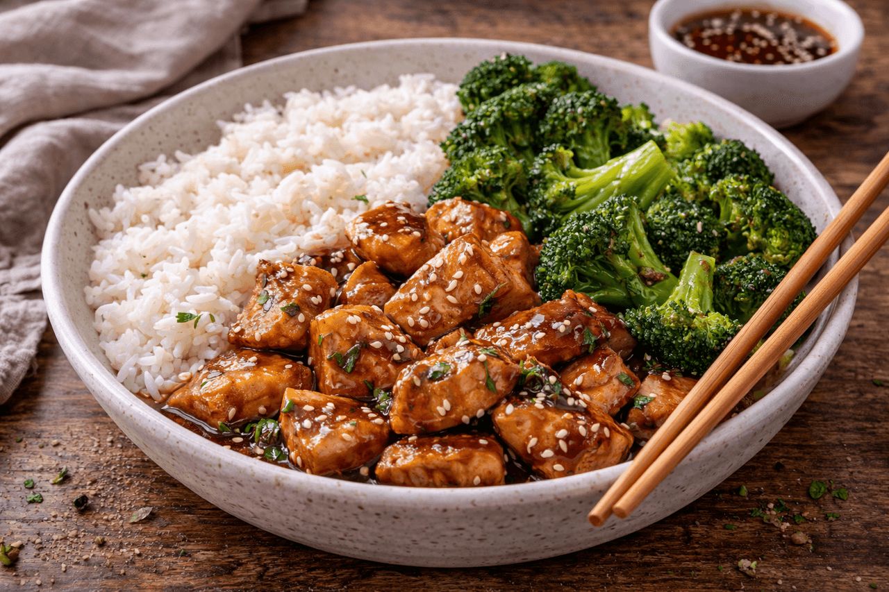 Hähnchen Teriyaki mit Brokkoli und Reis - High Protein Rezept von Fitness Küche