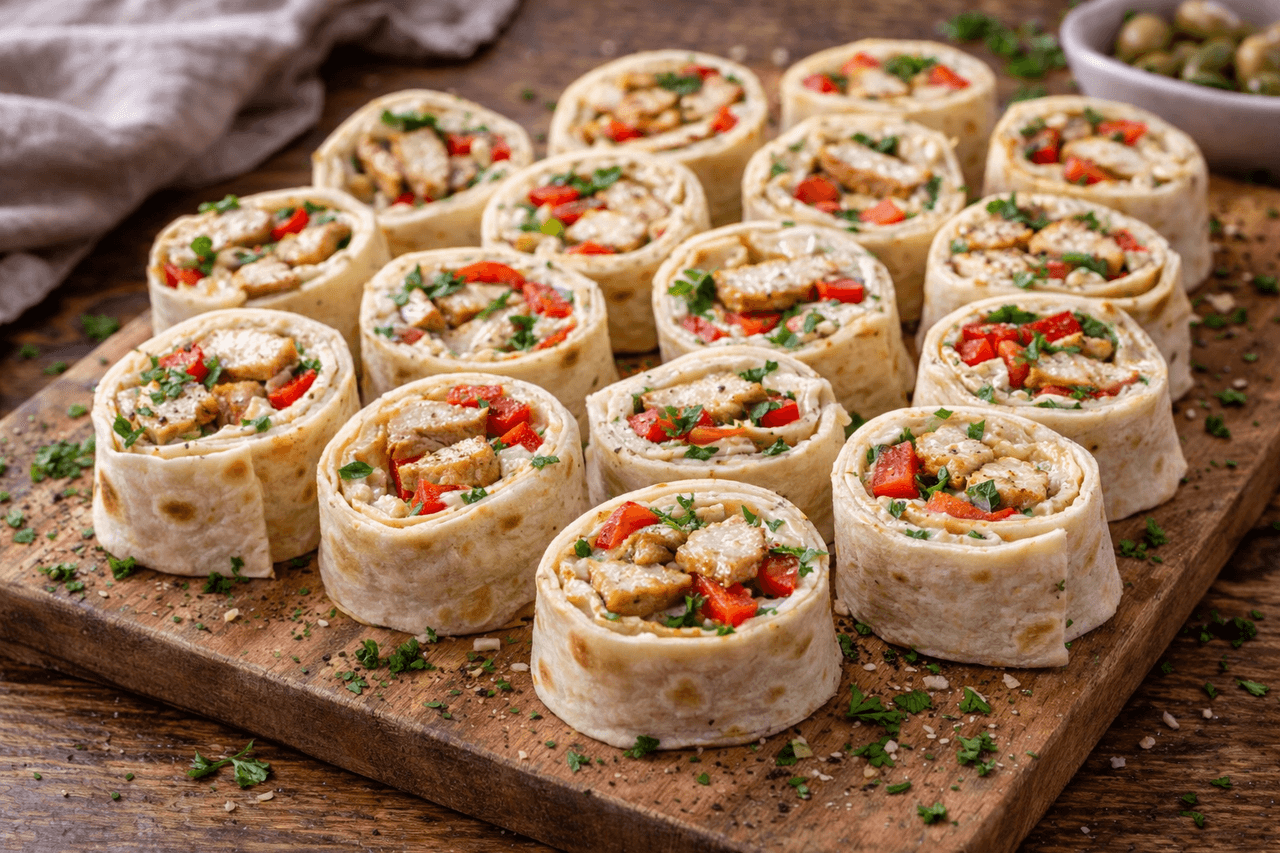 High Protein Wrap-Röllchen mit Hähnchen & Frischkäse - High Protein Rezept von Fitness Küche