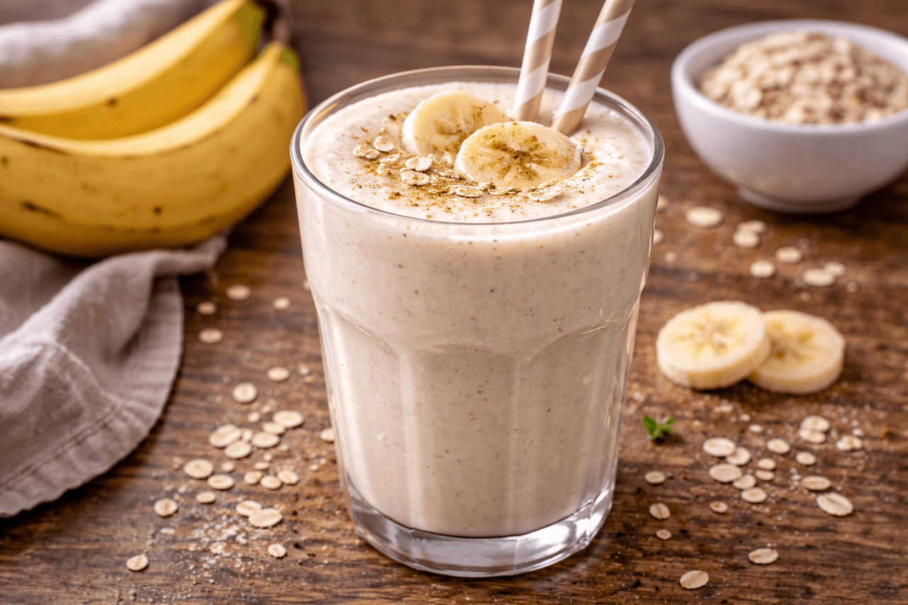 High Protein Bananen-Quark-Shake - High Protein Rezept von Fitness Küche