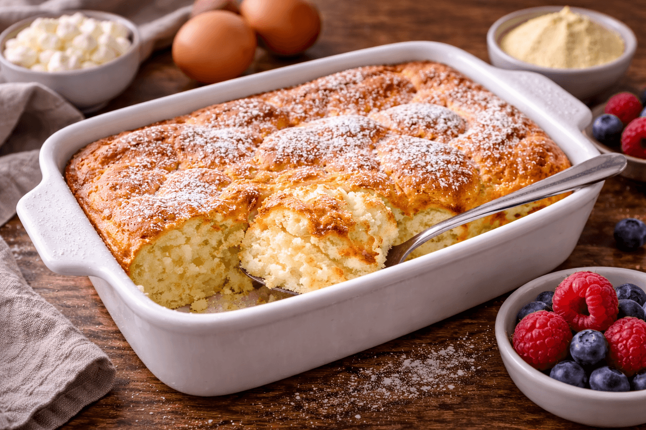 High Protein Quarkauflauf mit Vanille - High Protein Rezept von Fitness Küche