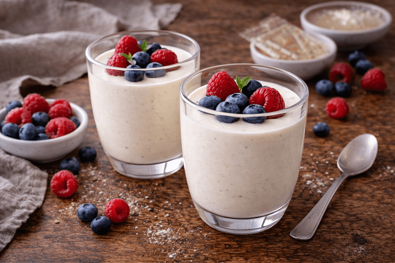 High Protein Panna Cotta mit Vanille - High Protein Rezept von Fitness Küche