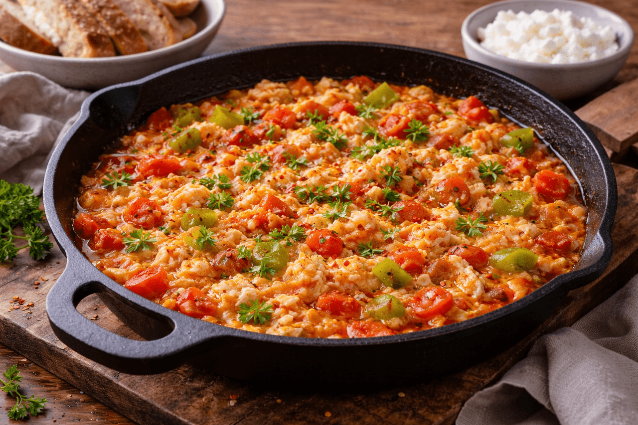 Menemen – Türkisches Eiergericht mit Tomaten - High Protein Rezept von Fitness Küche