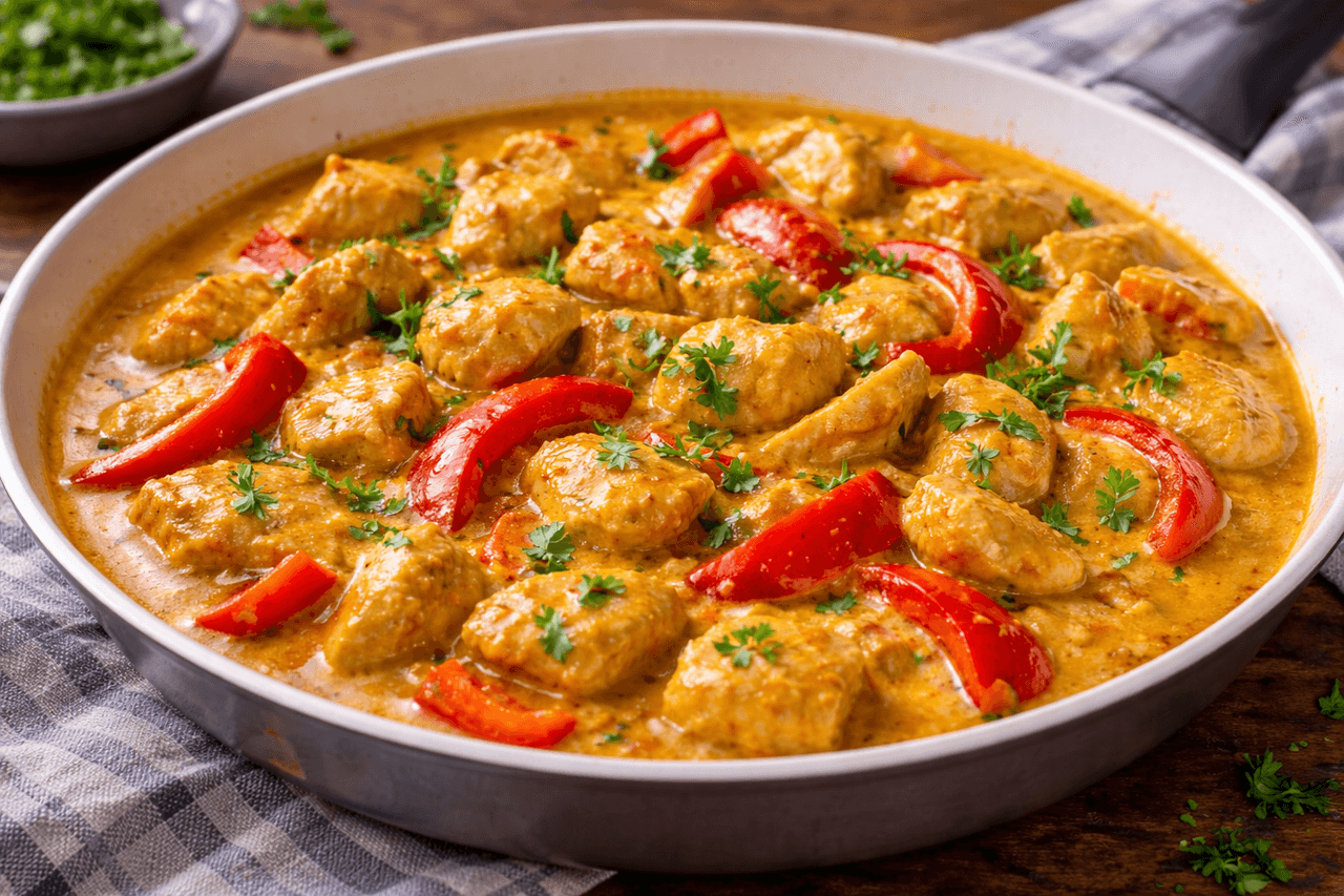 Klassisches Hähnchen Curry - High Protein Rezept von Fitness Küche