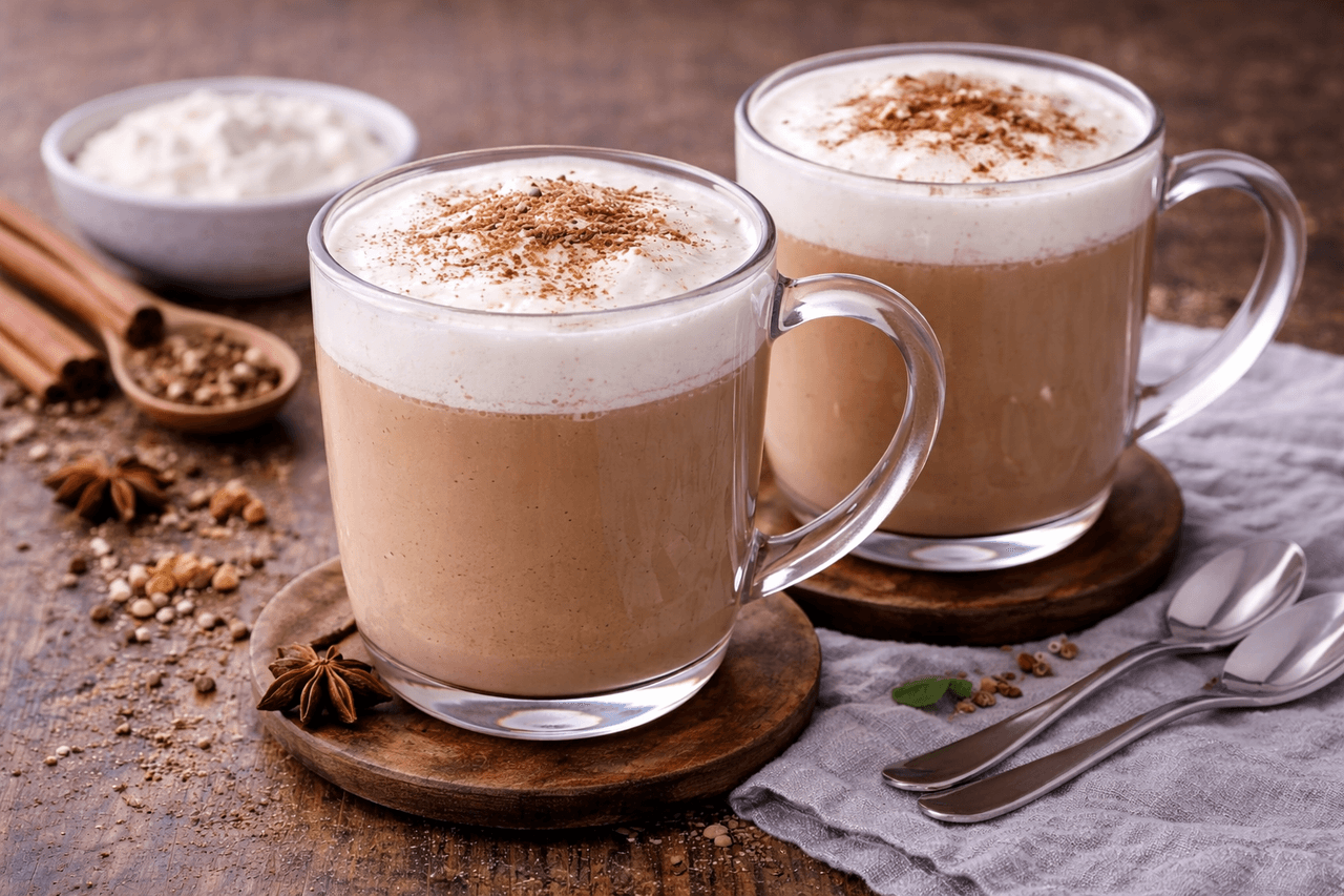 High Protein Chai-Latte (leicht) mit Milch & Skyr - High Protein Rezept von Fitness Küche