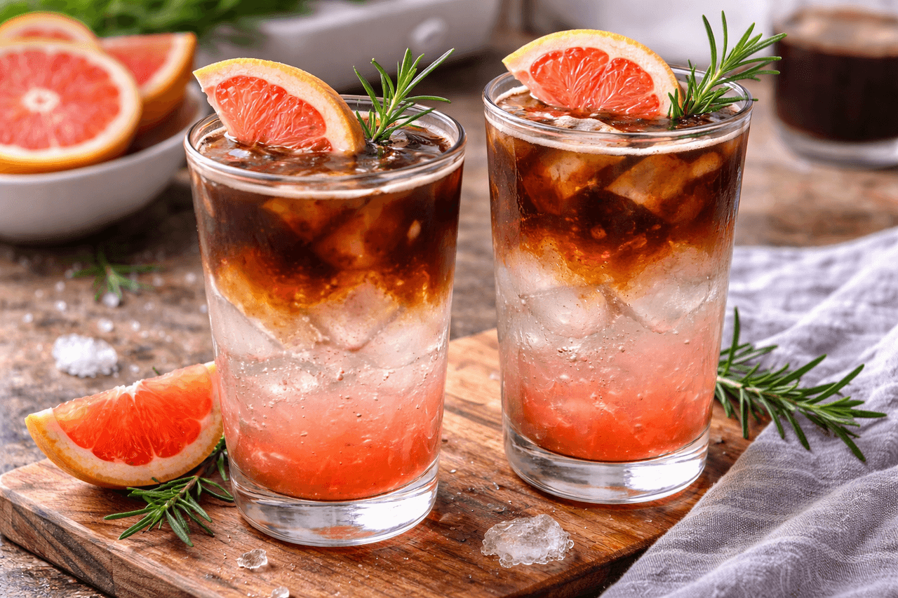 Low Carb Espresso-Tonic mit Grapefruit - High Protein Rezept von Fitness Küche
