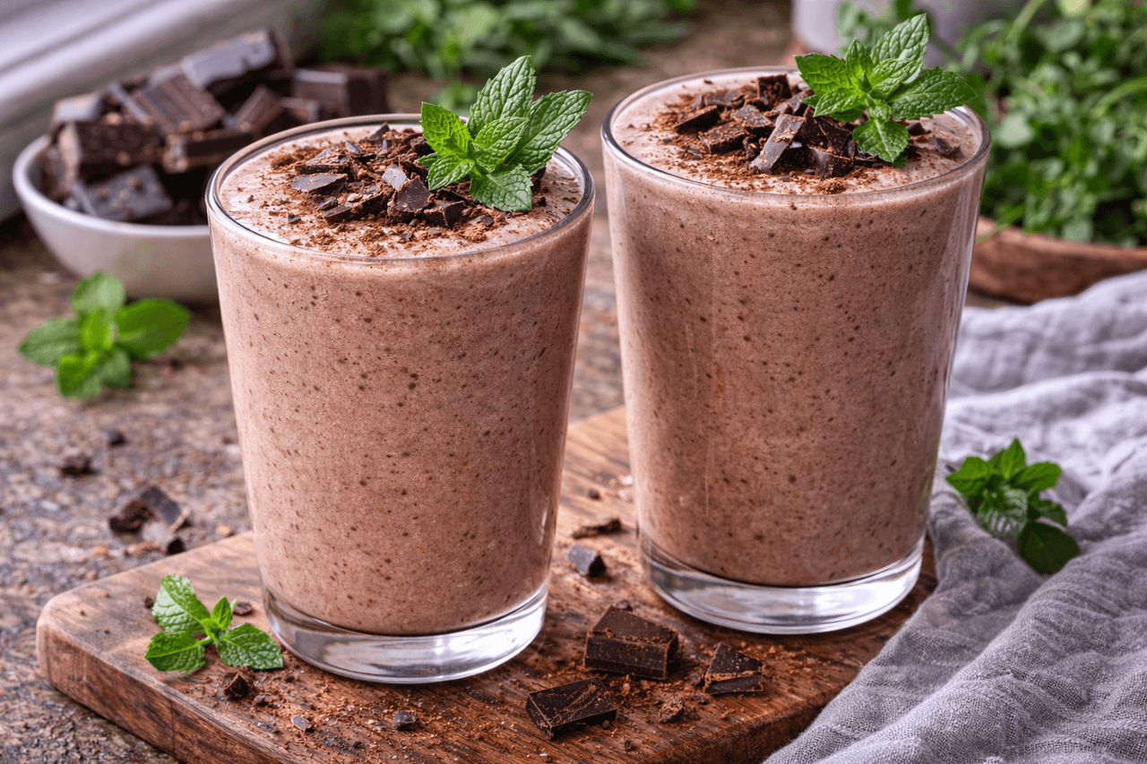 Low Carb Schoko-Minze-Skyr-Shake - High Protein Rezept von Fitness Küche
