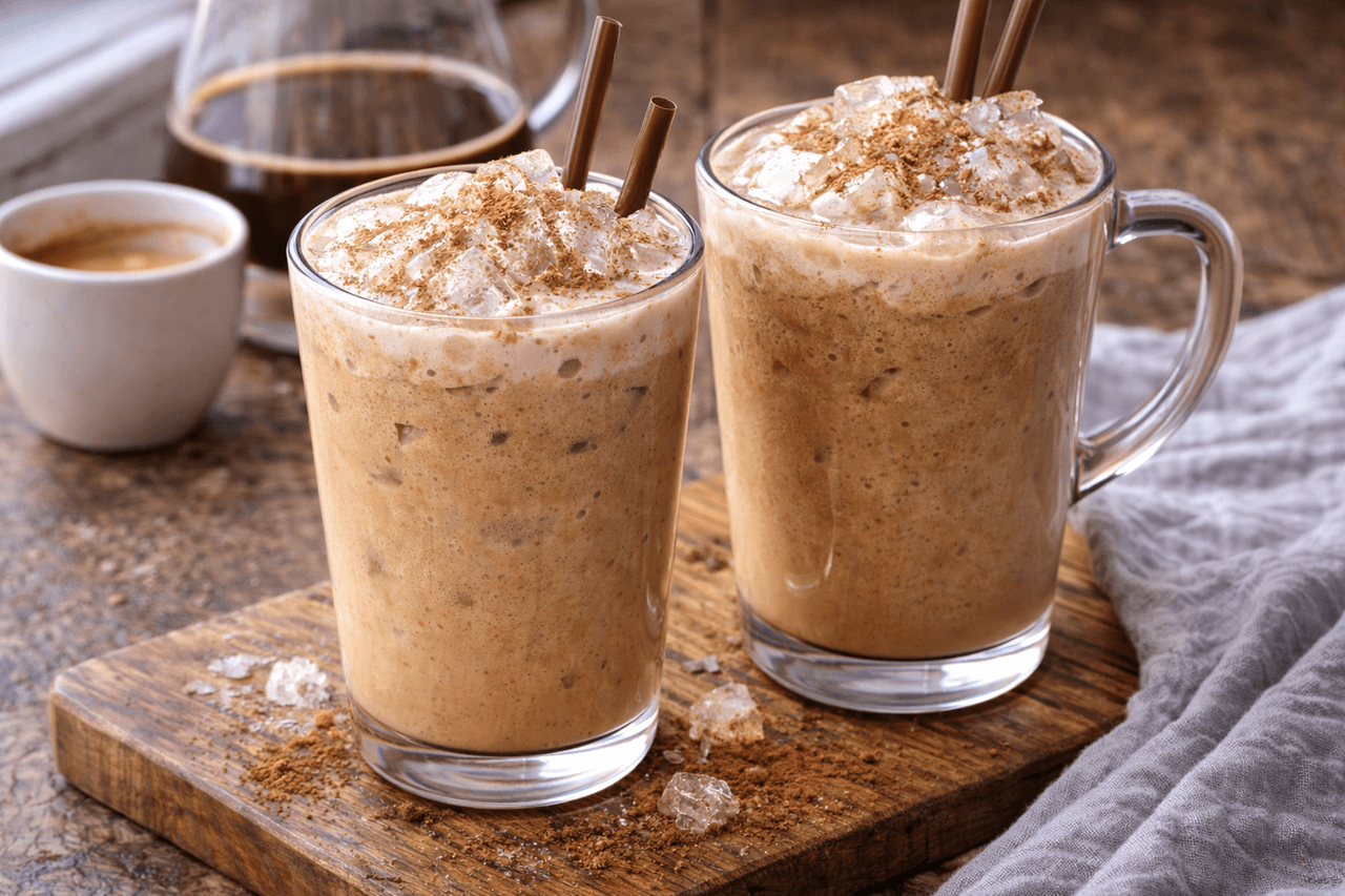 High Protein Skyr-Vanille-Frappé mit Espresso - High Protein Rezept von Fitness Küche