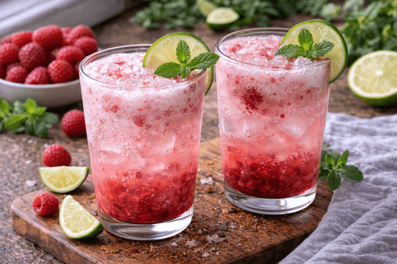 Low Carb Himbeer-Kefir-Fizz mit Limette - High Protein Rezept von Fitness Küche