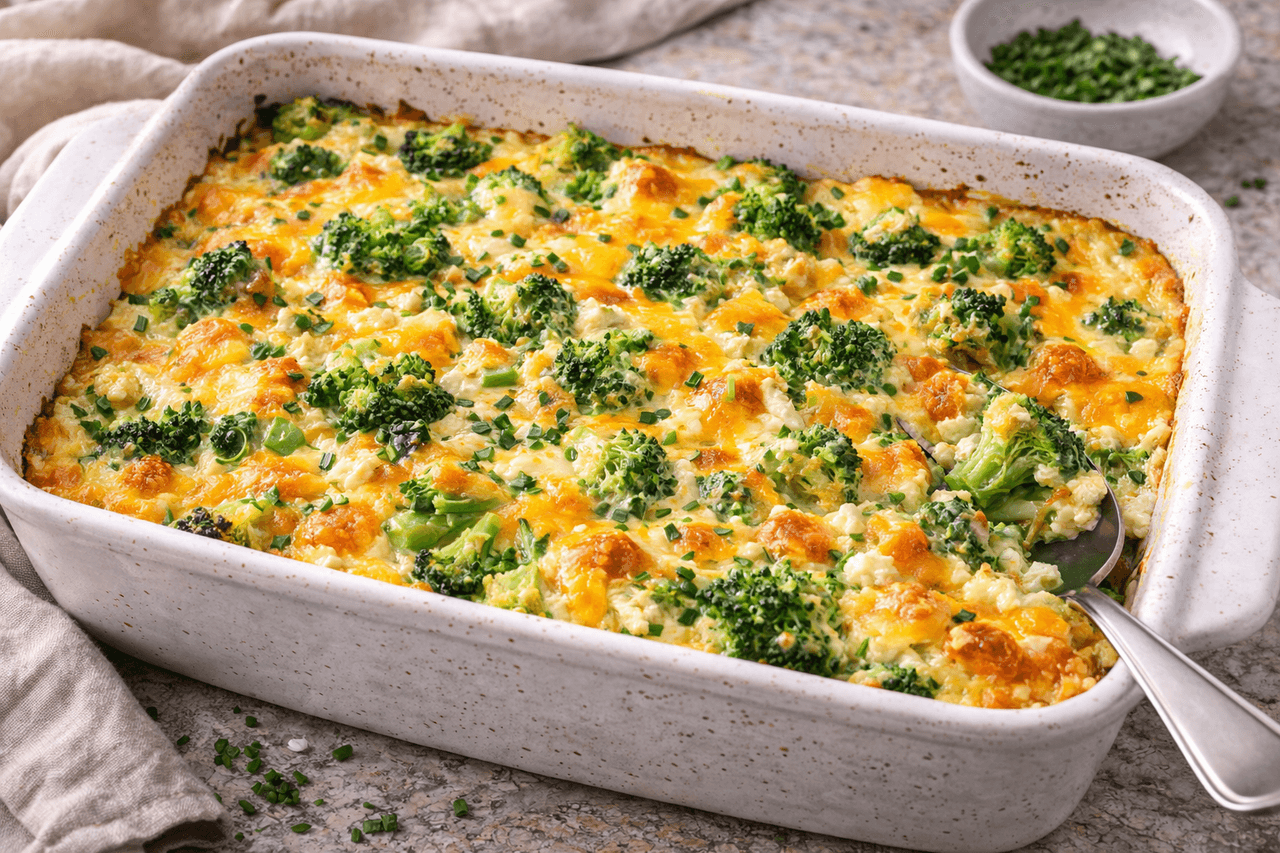 Low Carb Frühstücks-Auflauf mit Brokkoli & Hüttenkäse - High Protein Rezept von Fitness Küche